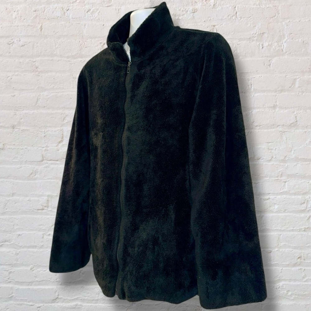 Vintage Denali Made in USA Black Sherpa Fleece Jacket Men’s Large Zip Up